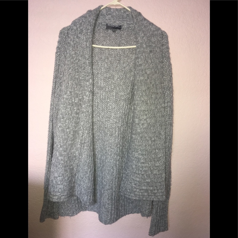 grey cardigan